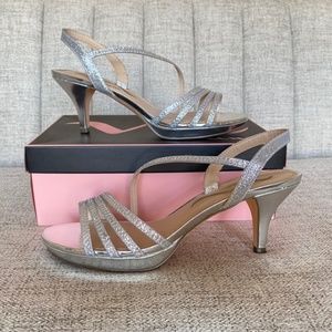 Nina Nanelle Silver Glitter Heels
